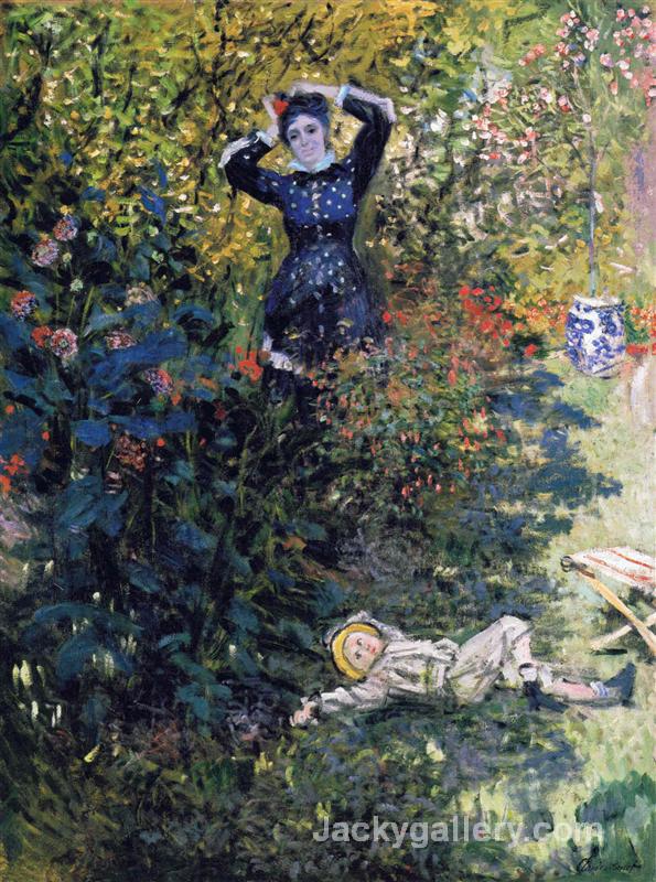 Camille and Jean Monet in the Garden at Argenteuil by Claude Monet paintings reproduction